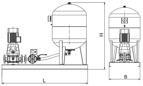 Насосная станция CNP PFFS2 CDM42-3-2S16S CDM3-10 поверхностная, корпус - чугун, мощность одного насоса - 11кВт, 380В