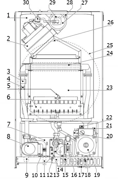 Котел газовый Ferroli FORTUNA F24 24 кВт настенный двухконтурный