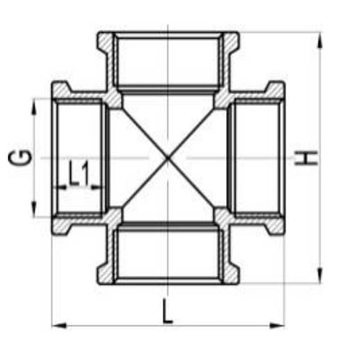 Крестовина MVI BF.5 3/4″ Ду20 Ру40 корпус – никелированная латунь, внутренняя резьба