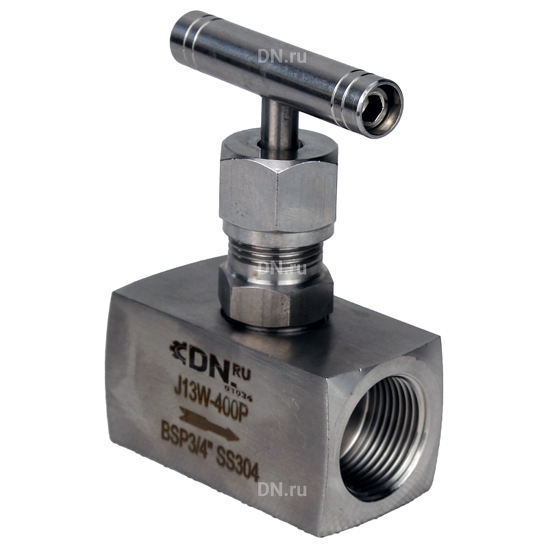 Клапан игольчатый VN3131M-T-Ht 1/2″ Ду15 Ру400 резьбовой, корпус - нержавеющая сталь 304, уплотнение - металл, с Т-образной рукояткой