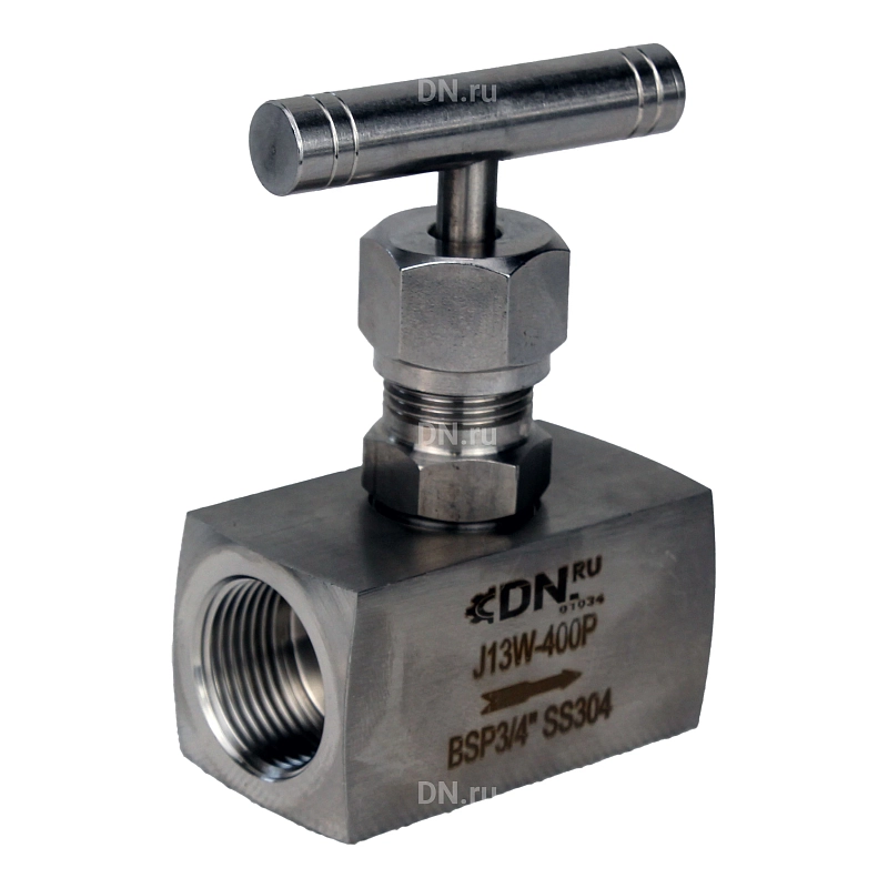 Клапан игольчатый VN3131M-T-Ht 1/2″ Ду15 Ру400 резьбовой, корпус - нержавеющая сталь 304, уплотнение - металл, с Т-образной рукояткой