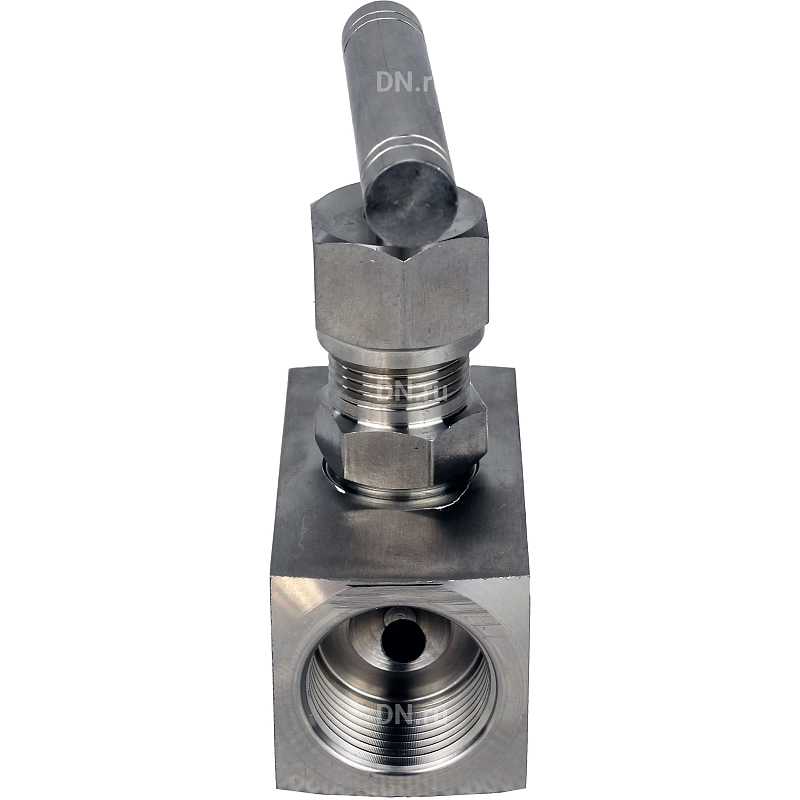 Клапан игольчатый VN3232M-T-Ht 1 1/2″ Ду40 Ру400 резьбовой, корпус - нержавеющая сталь 316, уплотнение - металл, с Т-образной рукояткой