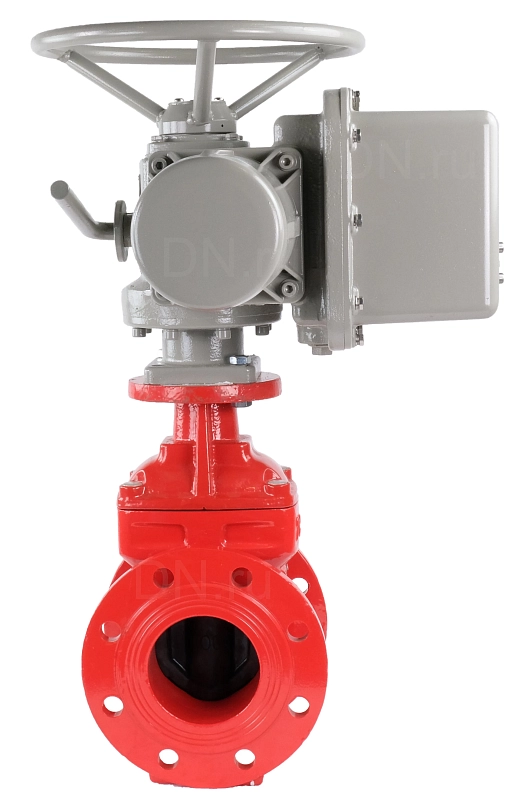 Задвижка клиновая 30ч939р (аналог МЗВ) ЛАЗ Ду65 Ру16 фланцевая, клин - обрезиненный, шпиндель - невыдвижной, корпус - чугун, уплотнение - EPDM, с электроприводом ГЗ-А.70/24, 380В